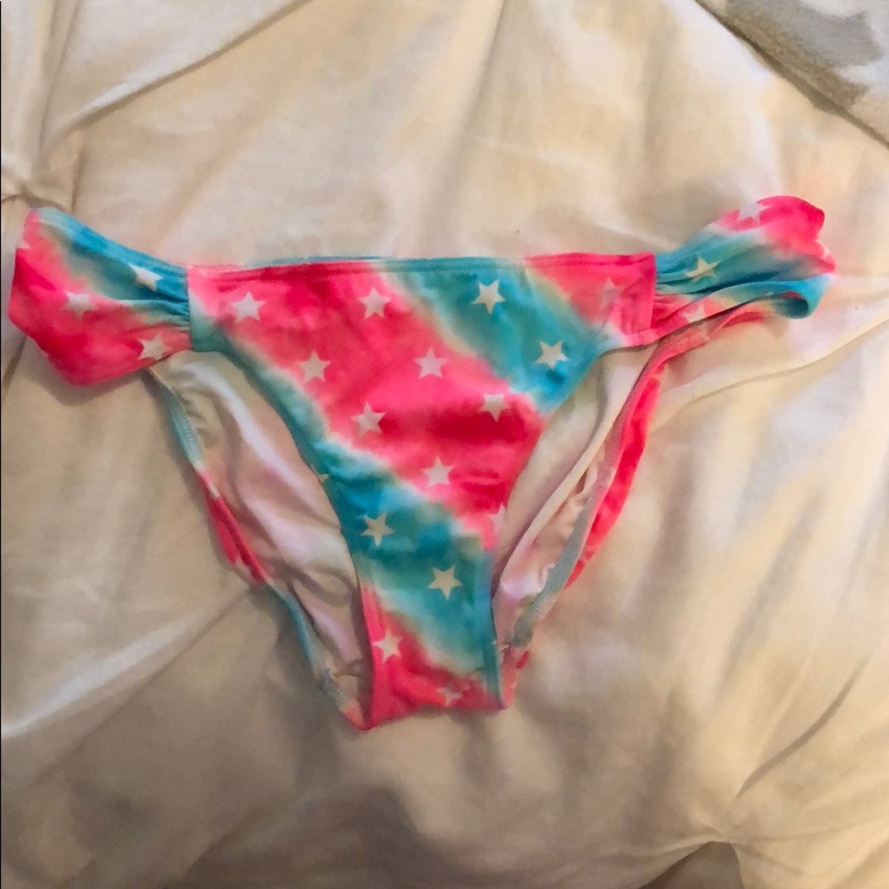 Pink blue and white star bikini bottoms